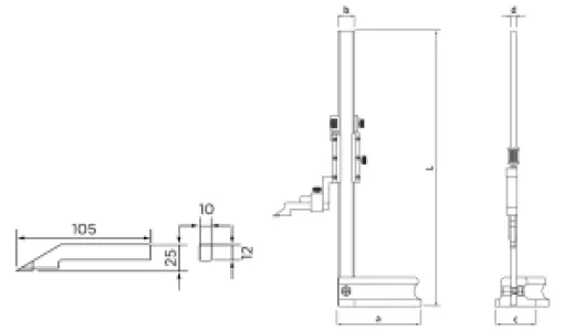 Fett 0-500mm Asimeto Mekanik Yükseklik Mihengiri As-621200