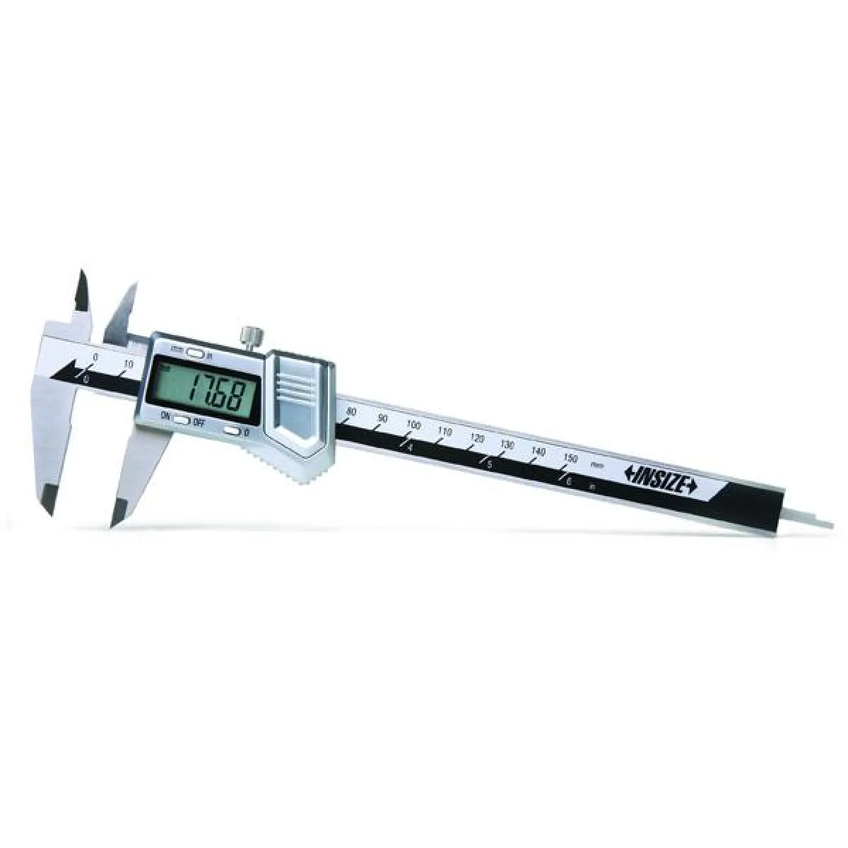 İnsize 0-150mm/0-6" Dijital Kumpas, Sert Çinko Kasa - Sürme Tekerleksiz