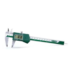 İnsize 0-150mm/0-6" Dijital Kumpas (Yuvarlak Derinlik Çubuklu - Sürme Tekerleksiz), Hassasiyet: 0.01mm
