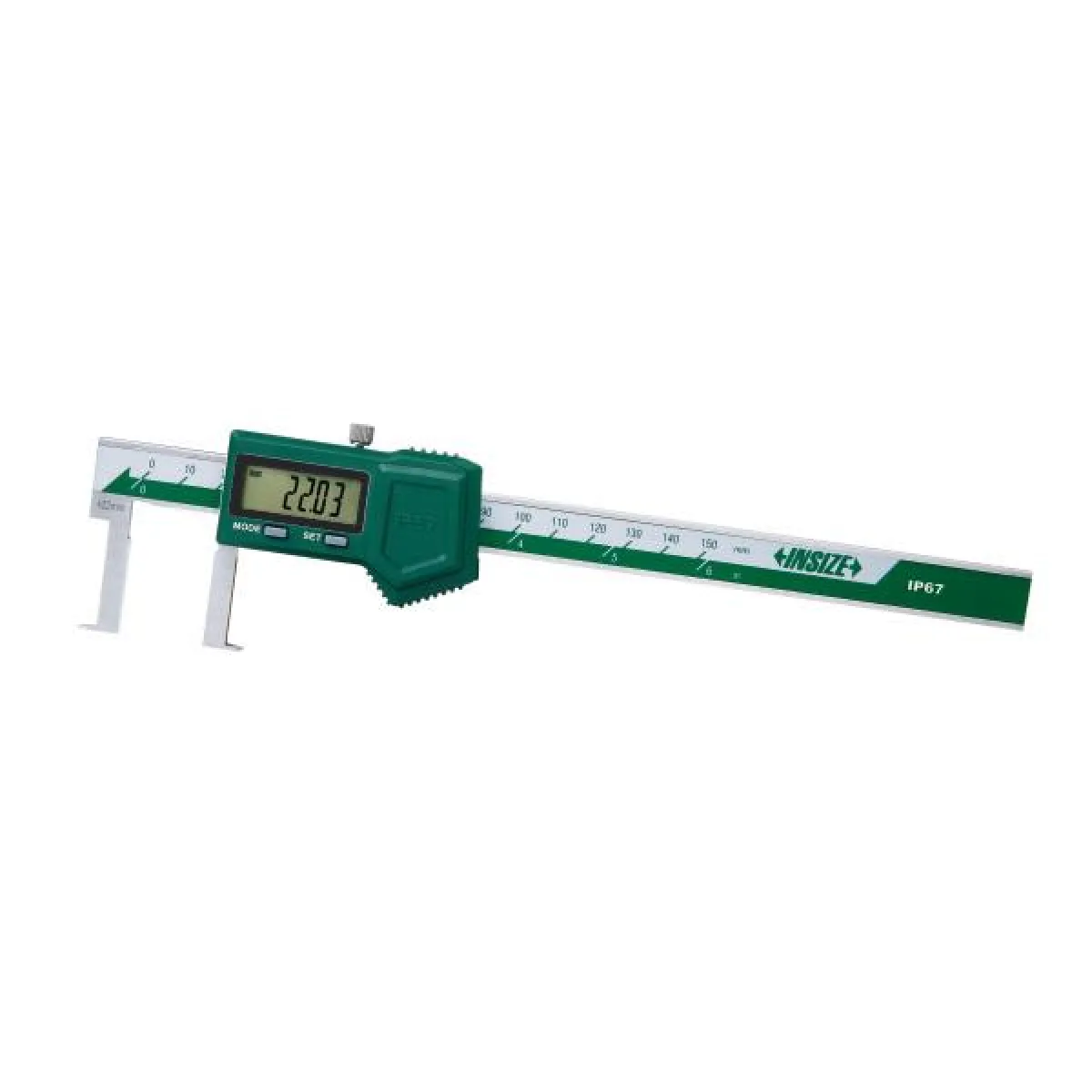 İnsize 22-150mm/0,87-6" Dijital Kumpas Düz Uçlu İç Kanal Kumpası (Ip67, Bilgi Çıkışsız), Hassasiyet: 0.01mm/0.0005"