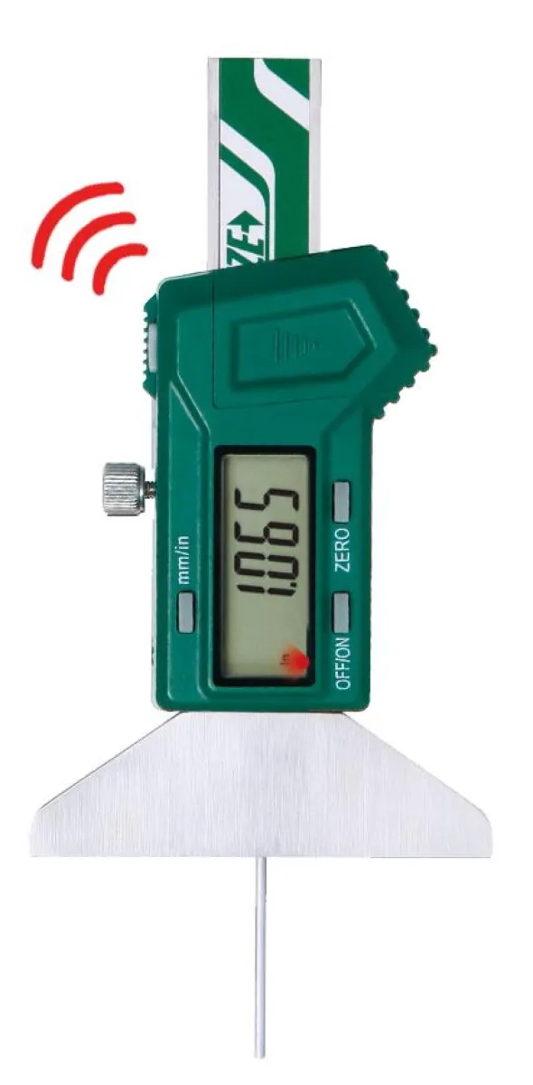 İnsize 0-25mm/0-1" Mini Dijital Derinlik Kumpası - Yuvarlak Çubuklu (Kablouz Veri Transferi), Hassasiyet: 0.01mm/0.0005"