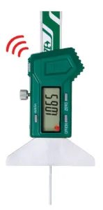 İnsize 0-50mm/0-2" Mini Dijital Derinlik Kumpası - Yuvarlak Çubuklu (Kablouz Veri Transferi), Hassasiyet: 0.01mm/0.0005"