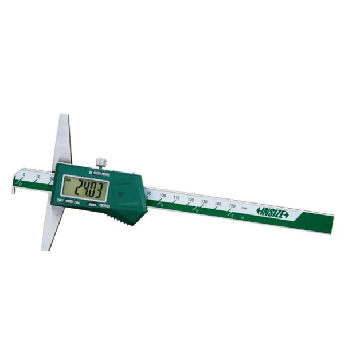 İnsize 0-500mm/0-20" Dijital Derinlik Kumpası Çengelli Model, Hassasiyet: 0.01mm/0.0005" Kod: 1142-5001A