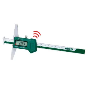 İnsize 0-200mm/0-8" Dijital Derinlik Kumpası Çift Çengelli - Kablosuz Data Transferi, Hassasiyet: 0.01mm/0.0005"