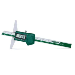 İnsize 0-150mm/0-6" Su Geçirmez Dijital Derinlik Kumpası, Taban Uzunluğu 100mm, Hassasiyet: 0.01mm/0.0005"