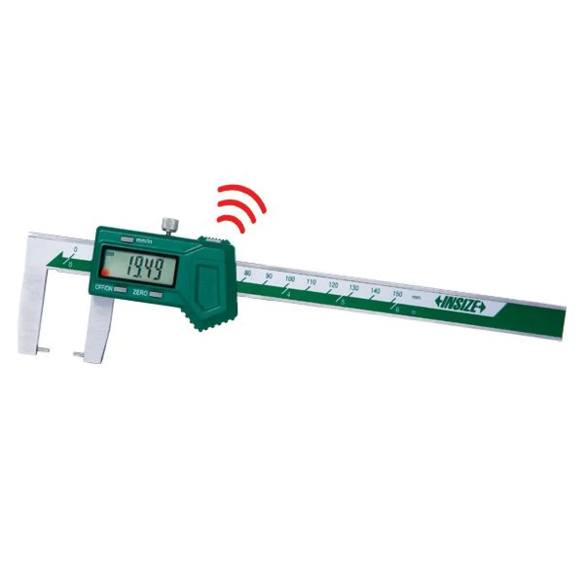 İnsize 0-150mm/0-6" Dijital Yuvarlak Uçlu Dış Kanal Kumpası (Dahili Kablosuz Veri Transferi), Hassasiyet: 0.01mm/0.0005"