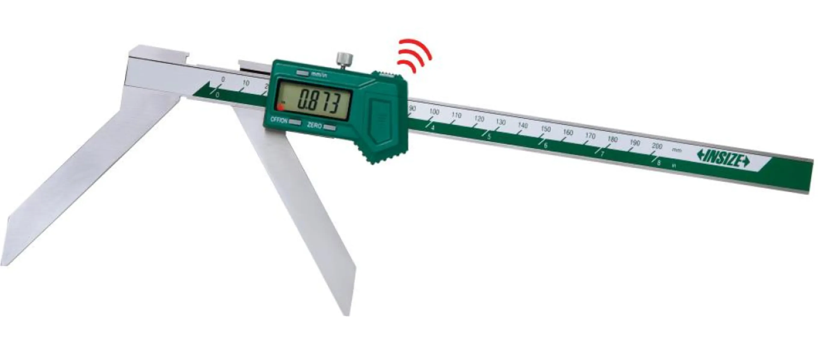 İnsize 5-200mm/0,2-8" Dijital Yay Yarıçap Kumpası - Kablosuz Veri Aktarımı, Hassasiyet: 0.01mm/0.0005"
