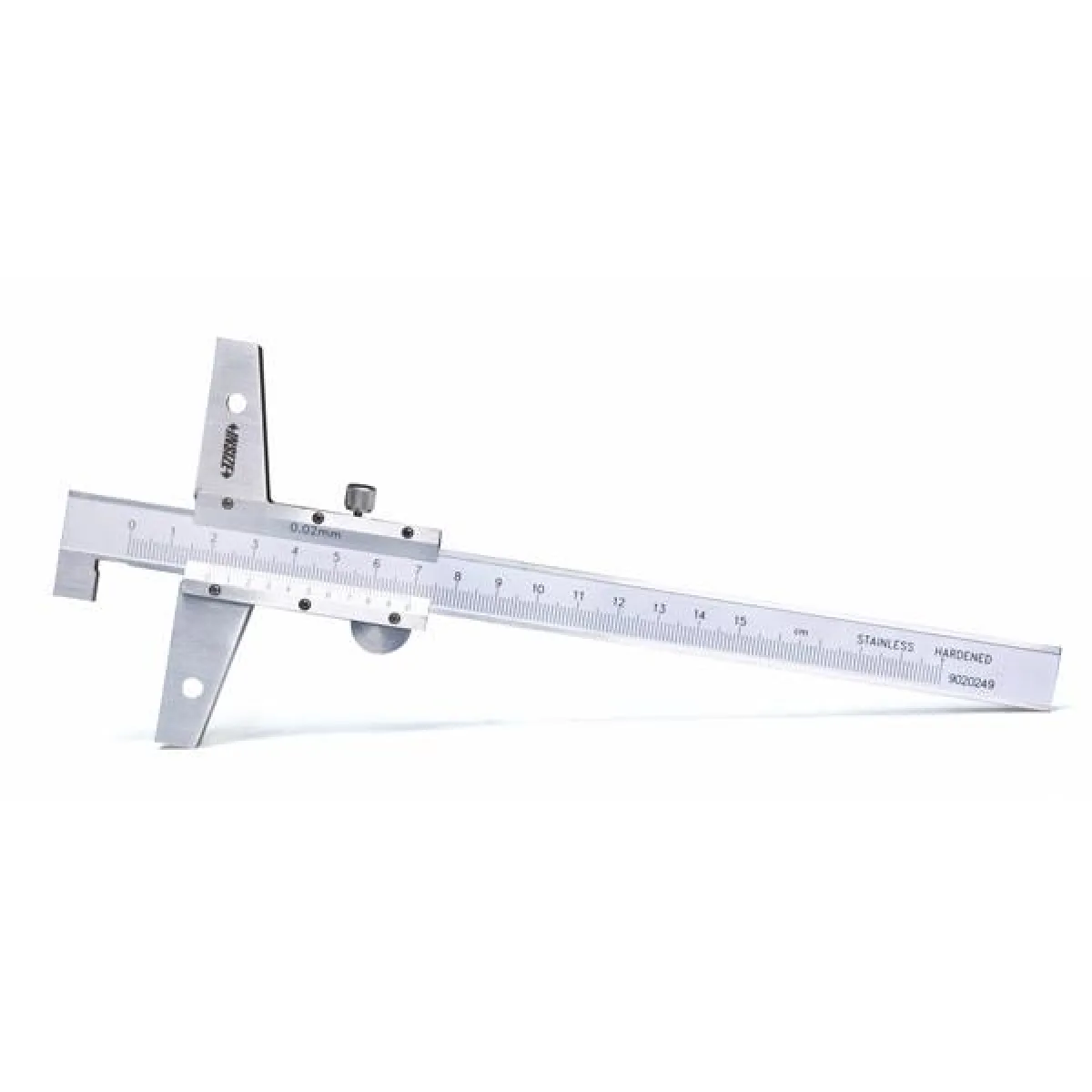 İnsize 0-300mm Mekanik Derinlik Kumpası Çengelli, Ayak Bağlanabilir, Taban: 100mm, Hassasiyet: 0.02mm