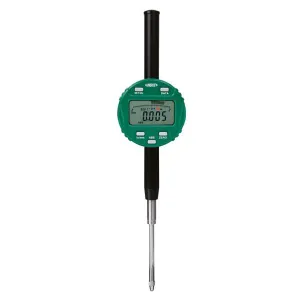 İnsize 50,8mm/2" Dijital Komparatör Saati (Veri Aktarma Tuşlu Ve Işıklı Uyarı, Düz Kapak), Hassasiyet: 0.001mm/0.00005"