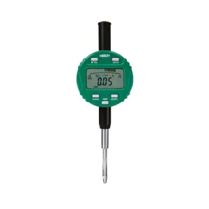 İnsize 25,4mm/1" Dijital Komparatör Saati (Veri Aktarma Tuşlu Ve Işıklı Uyarı, Düz Kapak), Hassasiyet: 0.01mm/0.0005"