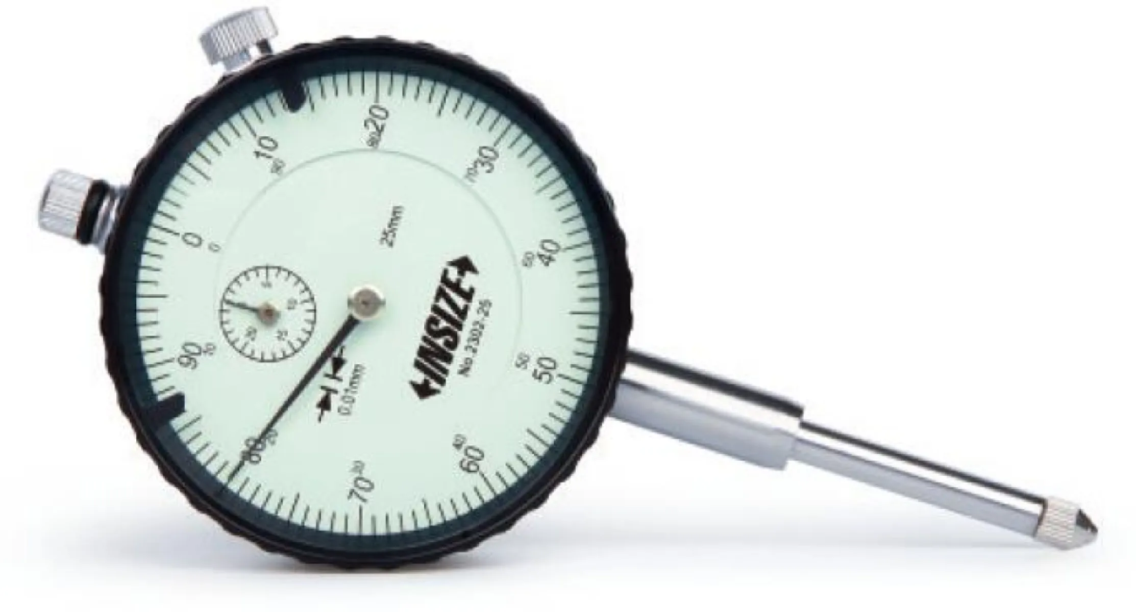 İnsize 25mm Komparatör Saati, Kulaklı Kapak, Hassasiyet: 0.01mm