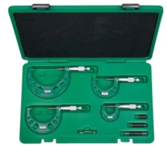 İnsize 0-75mm Dış Çap Mikrometresi (Standart Model) Set 3 Parça, Hassasiyet: 0.01mm