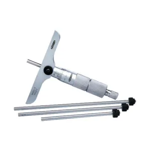 İnsize 0-25mm Mekanik Derinlik Mikrometresi (Standart Model) (Taban 63X17mm), Hassasiyet: 0.01mm