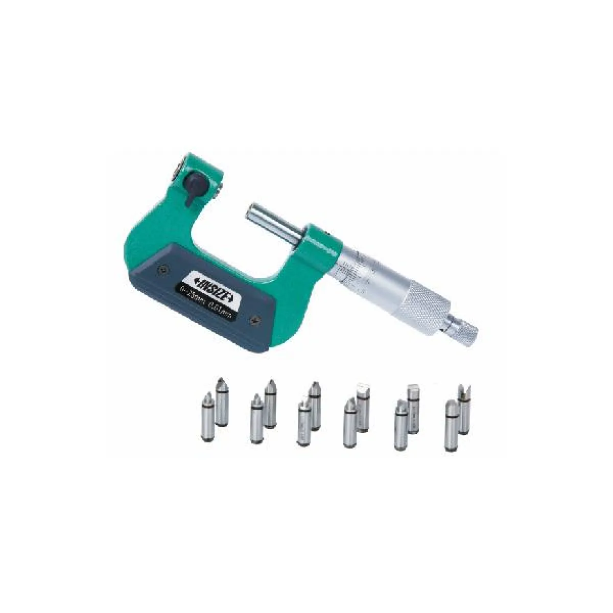 İnsize 0-25mm Vida Diş Mikrometresi (Ölçüm Uçları Dahil), Hassasiyet: 0.01mm