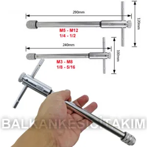 No 2 Cırcırlı Kılavuz Kolu Uzun Tip M5 - M12 Arası