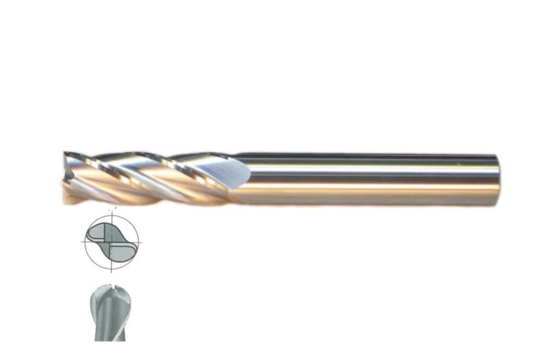 Fett 12X50 Mastercut Uzun Sert Metal 2 Ağızlı Küresel Karbür Parmak Frezesi