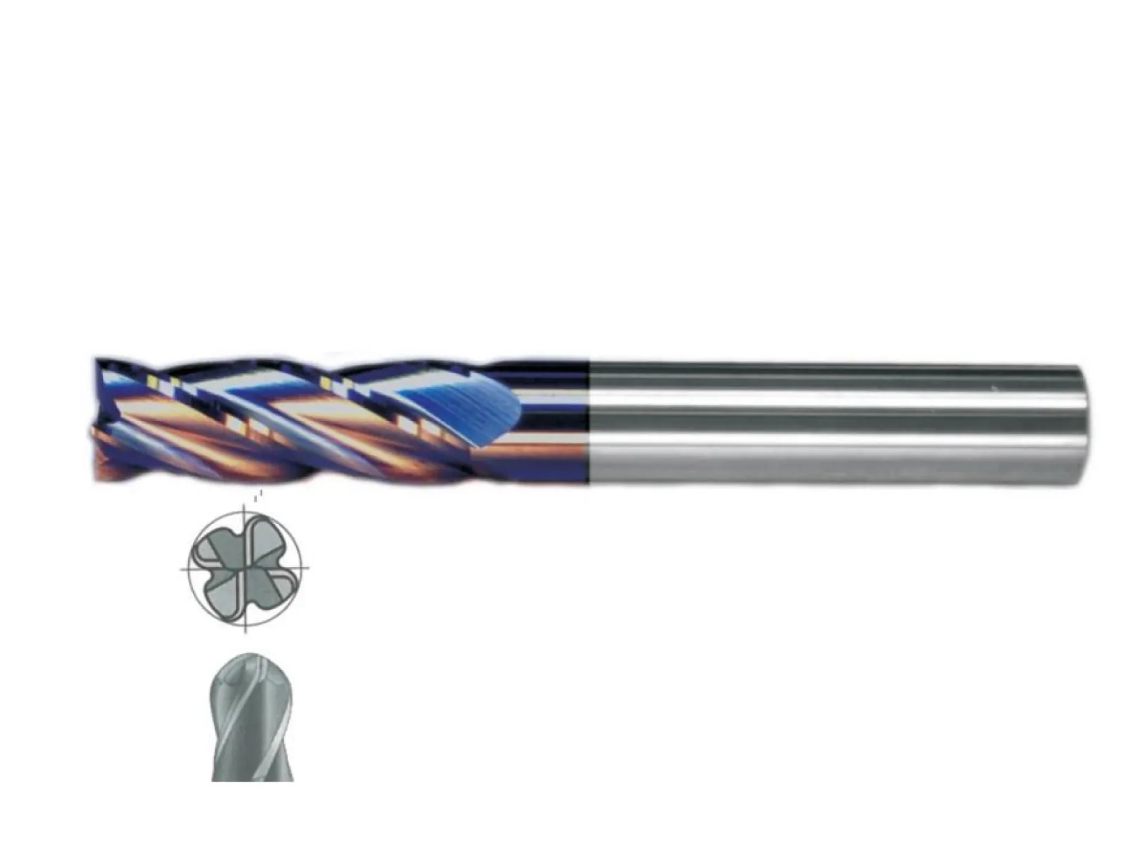 Fett 10X38 Mastercut Uzun Sert Metal 4 Ağızlı Küresel Tıaln Karbür Parmak Frezesi