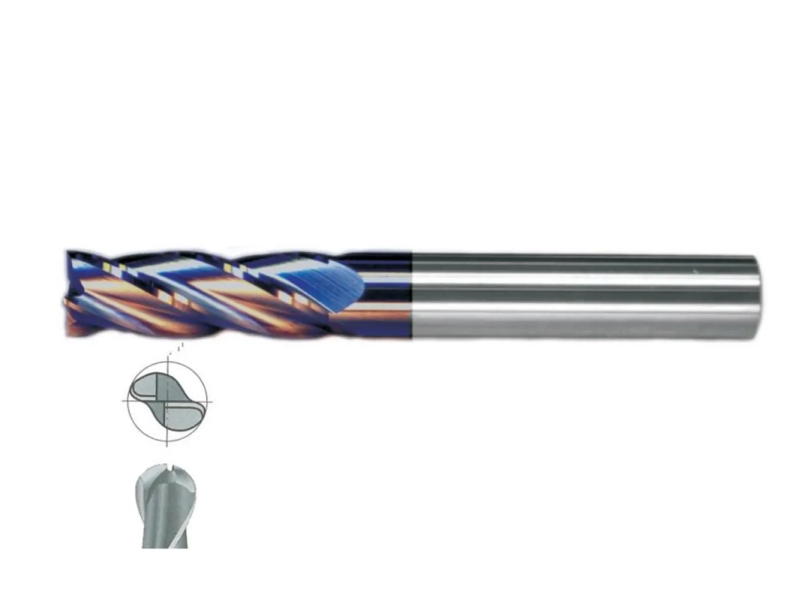 Fett 12X50 Mastercut Uzun Sert Metal 2 Ağızlı Küresel Tıaln Karbür Parmak Frezesi